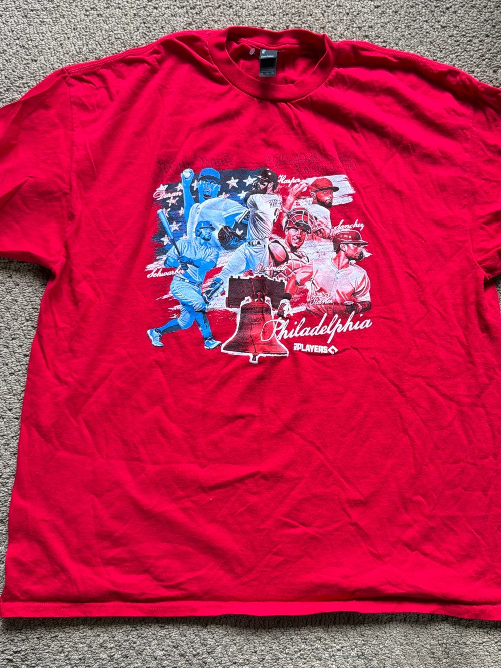Philadelphia Players Red Graphic Crewneck T-Shirt